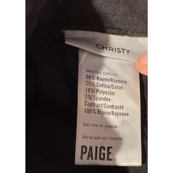 Paige Women's Size 28 Striped Christy Faded Mist Black Denim Jeans Drawstring - Picture 5 of 6